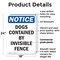 Signmission Dogs Contained By Invisible Fence, 18 in W x Rectangle, Plastic OS-2PACK-NS-P-1824-V-11439 - alternate 2